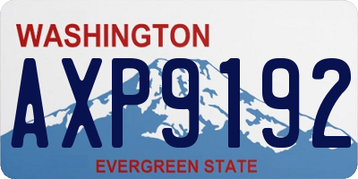 WA license plate AXP9192