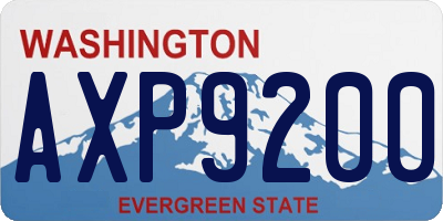 WA license plate AXP9200