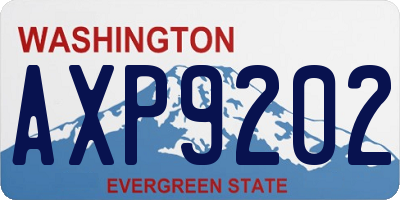 WA license plate AXP9202
