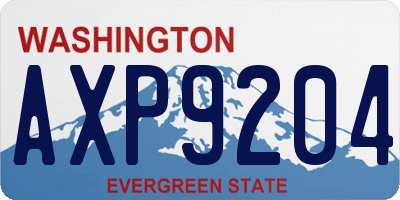 WA license plate AXP9204