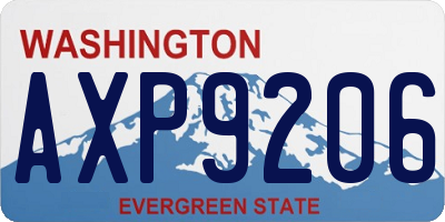 WA license plate AXP9206