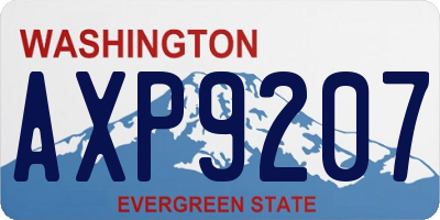 WA license plate AXP9207