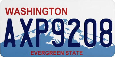 WA license plate AXP9208