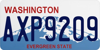 WA license plate AXP9209