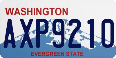 WA license plate AXP9210