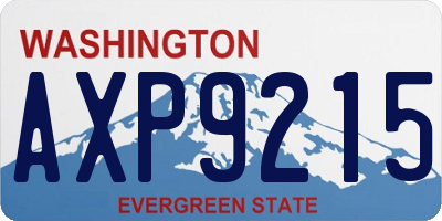 WA license plate AXP9215