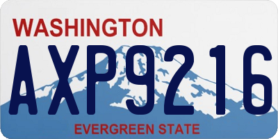 WA license plate AXP9216