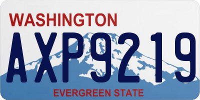 WA license plate AXP9219