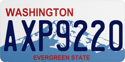 WA license plate AXP9220