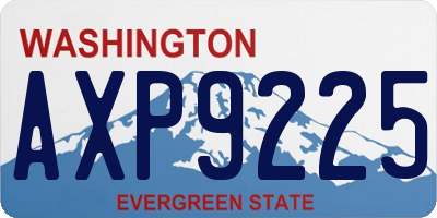 WA license plate AXP9225