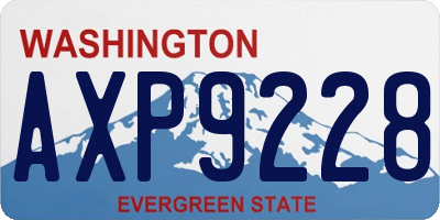 WA license plate AXP9228