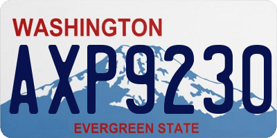 WA license plate AXP9230
