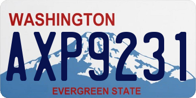 WA license plate AXP9231