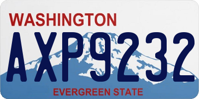 WA license plate AXP9232