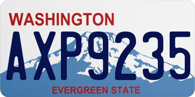 WA license plate AXP9235