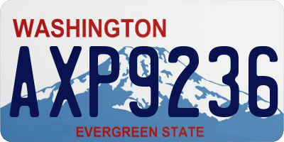 WA license plate AXP9236