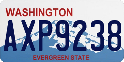 WA license plate AXP9238