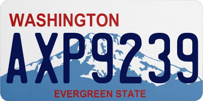 WA license plate AXP9239