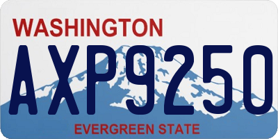 WA license plate AXP9250