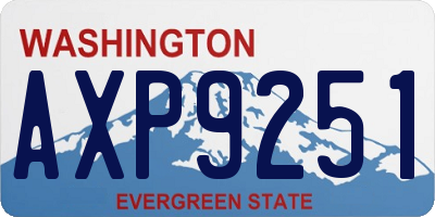 WA license plate AXP9251