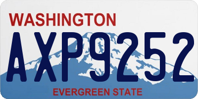 WA license plate AXP9252