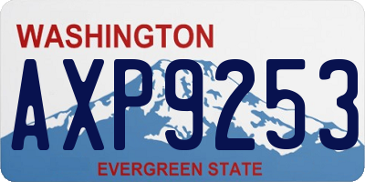 WA license plate AXP9253