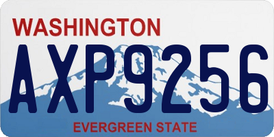 WA license plate AXP9256