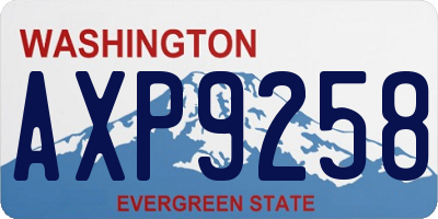 WA license plate AXP9258