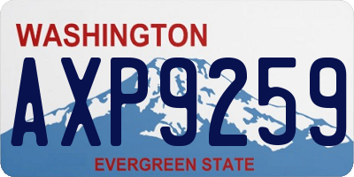 WA license plate AXP9259