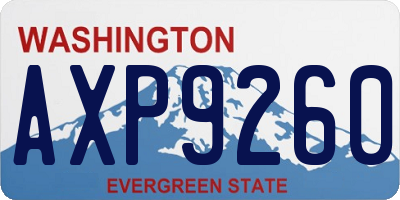 WA license plate AXP9260