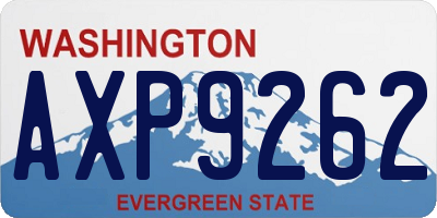 WA license plate AXP9262