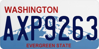 WA license plate AXP9263