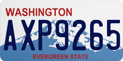 WA license plate AXP9265