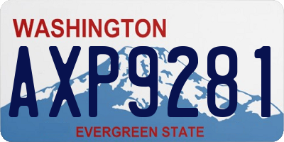 WA license plate AXP9281