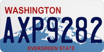 WA license plate AXP9282