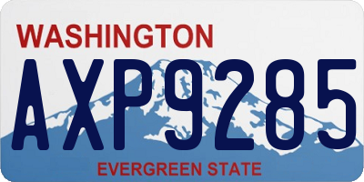 WA license plate AXP9285