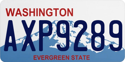 WA license plate AXP9289