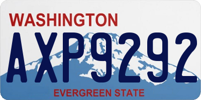 WA license plate AXP9292