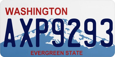 WA license plate AXP9293