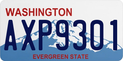 WA license plate AXP9301