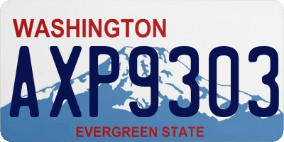 WA license plate AXP9303