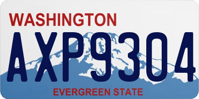 WA license plate AXP9304