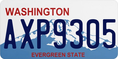 WA license plate AXP9305
