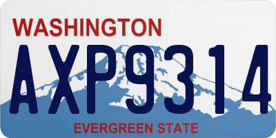 WA license plate AXP9314