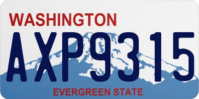 WA license plate AXP9315