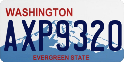 WA license plate AXP9320