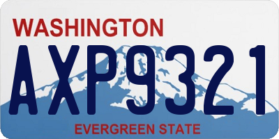 WA license plate AXP9321