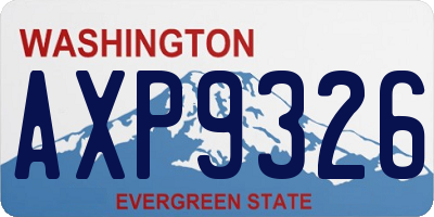 WA license plate AXP9326