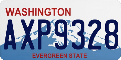 WA license plate AXP9328