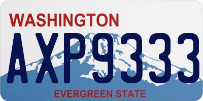 WA license plate AXP9333